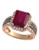 Effy 14k Rose Gold Diamond Espresso Diamond Lead and Glass Filled Ruby Ring - Ruby - 7