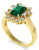 Effy 14k Yellow Gold Diamond Emerald Ring - EMERALD - 7