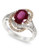 Effy 14k  White and Rose Gold Diamond Lead and Glass Filled Ruby Ring - Ruby - 7