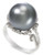 Effy 14k White Gold Diamond and Black and Tahitian Pearl Ring - Pearl