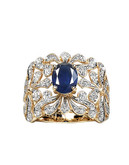Effy 14K Yellow Gold Diamond And Sapphire Ring - Sapphire - 7