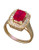 Effy 14K Yellow Gold Diamond And Lead Glass Filled Ruby Ring - Ruby - 7