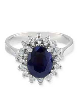 Effy 14K White Gold, Diamond And Sapphire Ring - Sapphire - 7