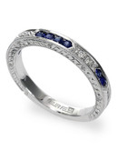 Effy 18k White Gold Diamond Sapphire Ring - Sapphire - 7