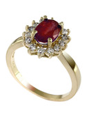 Effy 14K Yellow Gold, Diamond And Ruby Ring - Ruby - 7