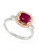 Effy 14K White Rose Gold Diamond Lead Glass Filled Ruby Ring - Ruby - 7