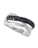 Effy 14K White Gold, White And Black 0.59ct Diamond Ring - Diamond - 7