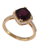 Effy 14K Rose Gold, Diamond And Rhodolite Ring - Dark Red - 7