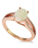 Effy 14k Rose Gold Diamond and Opal Ring - Opal - 7