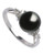 Fine Jewellery 10K White Gold, Diamond And 9mm Black Pearl Ring - Pearl - 7
