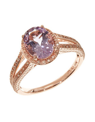 Town & Country 10K Pink Gold and Diamond Ring - Purple - 7