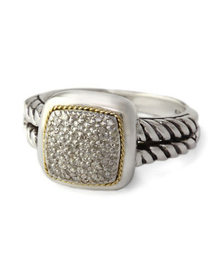 Effy Sterling Silver,Yellow Gold And 0.23ct Diamond Ring - Diamond