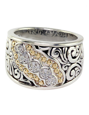 Effy Sterling Silver, 18K Yellow Gold And Diamond Ring - Diamond