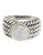 Effy Balissima Sterling Silver with 18Kt Yellow Gold Pave Circle Diamond Ring - Silver