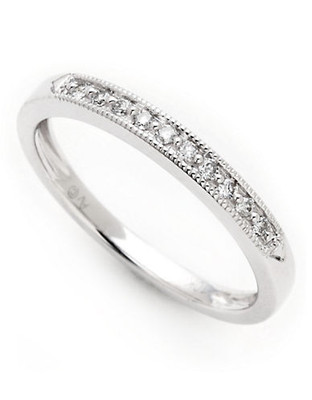 Fine Jewellery 10K White Gold 0.10ct Diamond Ring - White Gold - 7