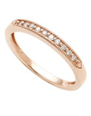 Fine Jewellery 10K Pink Gold 0.10ct Diamond Ring - Rose Gold - 7