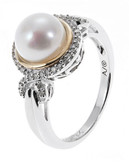 Fine Jewellery Diamond and Pearl Ring - White - 7