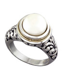 Effy Sterling Silver 18K Yellow Gold And Cultured Freshwater Pearl Ring - Pearl - 7