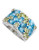 Fine Jewellery Sterling Silver, Peridot And Blue Topaz Gemstone Ring - Ss Peridot & Blue Topaz Gemstone Set Wide Band Ring - 7