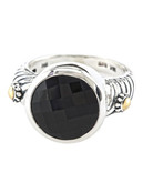 Effy Sterling Silver, 18K Yellow Gold And Black Onyx Ring - Black Onyx