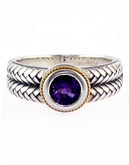 Effy 18KT Two Toned Amethyst Diamond Ring - Purple