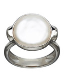 Honora Style Sterling Silver and Freshwater Coin Pearl Ring - White - 7