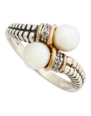 Fine Jewellery Sterling Silver, 14K Yellow Gold, Diamond And 6mm Freshwater Pearl Bypass Ring - Pearl