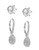 Nadri Pave Leverback and Faux Crystal Stud Earrings Set - Grey