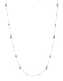 Expression Pearl Detail Necklace With Earring Set - Beige