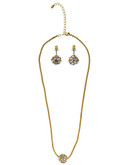 Expression Pave Earring And Short Pendant - Gold