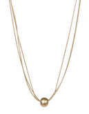 Expression Smooth Pendant On Snake Chain Necklace And Earring Combo - Gold