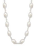 Nadri Princess Cubic Zirconia and Pearl Necklace - Silver