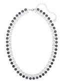 Swarovski Silver Tone Swarovski Crystal Collar Necklace - Grey