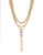 Lauren Ralph Lauren Off the Runway Signature Collection Gold Plated Swarovski Crystal Y Necklace - Gold