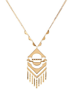 Trina Turk Geometric Tassel Pendant Necklace - Gold