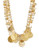 Kenneth Jay Lane Stone and Hammered Disc Double Strand Necklace - Gold