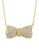 Crislu Puffy Bow Cubic Zirconia Pendant Necklace - GOLD