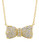Crislu Puffy Bow Cubic Zirconia Pendant Necklace - Gold