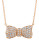 Crislu Puffy Bow Cubic Zirconia Pendant Necklace - ROSE GOLD