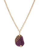Kara Ross Large Amethyst Resin Pendant Necklace - Purple