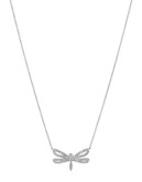 Nadri Dragonfly Crystal Necklace - Silver