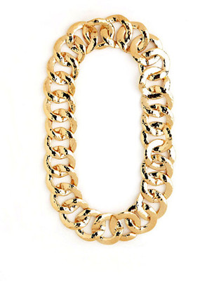 Nadri 18 Inch Hammered Texture Statement Necklace - Gold