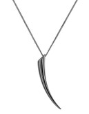 Michael Kors Gun Metal Tone Horn Motif Long Pendant Necklace - Black