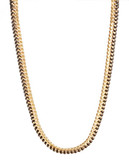Trina Turk Leather Wrapped Curb Chain Necklace - Black