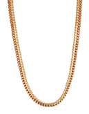 Trina Turk Leather Wrapped Curb Chain Necklace - Tan