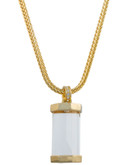 Rachel Zoe 32 Inch Long Custom Cut Crystal Pendant Necklace - Gold