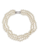 Carolee Triple Row Pearl Necklace - Gold