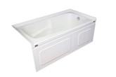 Elegance Plus 60 Inch Acrylic Skirted Bathtub With Double Tiling Flange, Right Hand Drain