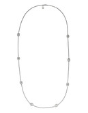 Michael Kors Silver Tone With Clear Pave Maritime Link Station Necklace - Silver