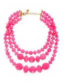 Kate Spade New York Give It A Swirl Triple Strand Statement - HOT PINK